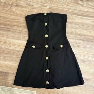 Black Button Up Mini Dress
